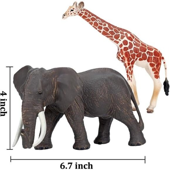 Safari Zoo Animals Figures Toys, 14 Piece Realistic Jungle Animal Figurines - Picture 5 of 7